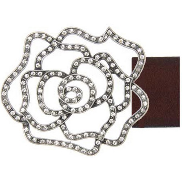 Butterfly Blue Piped Rose Belt Buckle by