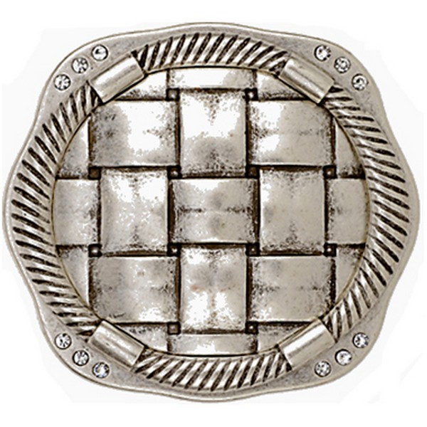 Butterfly Blue Silver Weave Belt Buckle by