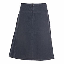 Blue denim seam detail A-line skirt