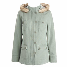 Green canvas coat