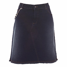 Butterfly by Matthew Williamson Indigo denim frayed edge embroidered skirt