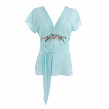 Butterfly by Matthew Williamson Light blue floral embroidered tunic