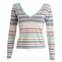 Multi stripe v neck jumper