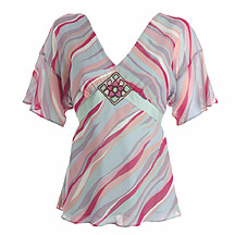 Multi stripe v-neck tunic