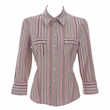 Butterfly by Matthew Williamson Pink striped cheesecloth shirt