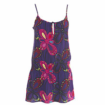 Purple printed babydoll top
