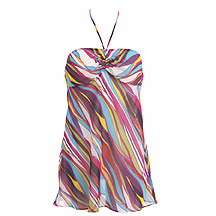 Purple striped babydoll halterneck top