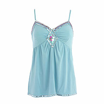 Butterfly by Matthew Williamson Turquoise embellished babydoll top