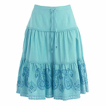 Turquoise tiered skirt