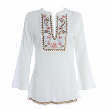 Butterfly by Matthew Williamson White crinkle sequin blouse