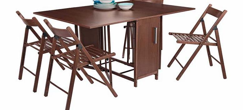 Butterfly Dining Table and 4 Chocolate Chairs