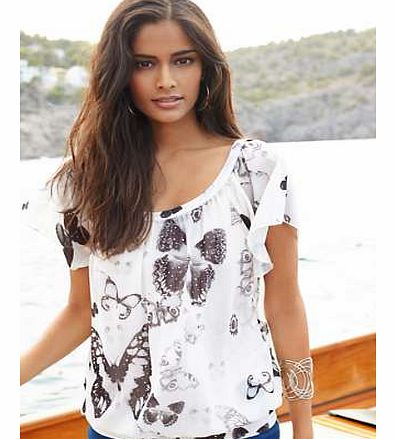 Butterfly Print Top