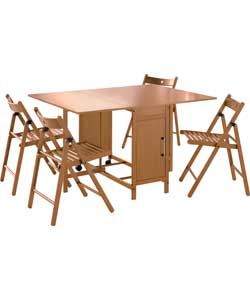 Butterfly Rectangular Dining Table and 4 Chairs