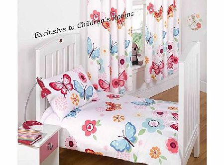Butterfly Toddler Duvet Cover - White Bedding Set