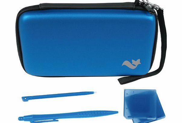 ButterFox Deluxe 5-in-1 Accessory Pack / Case For 3DS XL Console: BLUE (Nintendo 3DS XL)