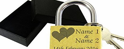 Buy It Sell It Love Lock 40mm Personalised Engraved Padlock with Gift Box, Anniversary, Present Double Heart