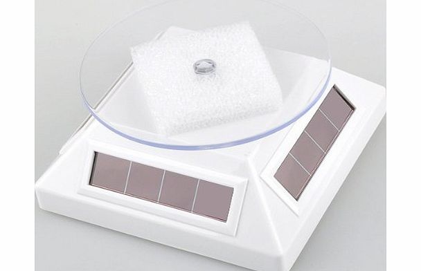 BuyinCoins Solar Powered Jewelry Rotary Turntable Display Silver