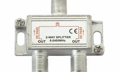 BUYME 2 Way power pass TV splitter for use with Cable, Freesat, Sky, Virgin, Satellite