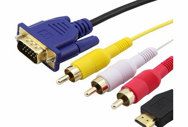 buyonline HDMI HDTV to VGA 3 RCA Converter Adapter Cable 1080p