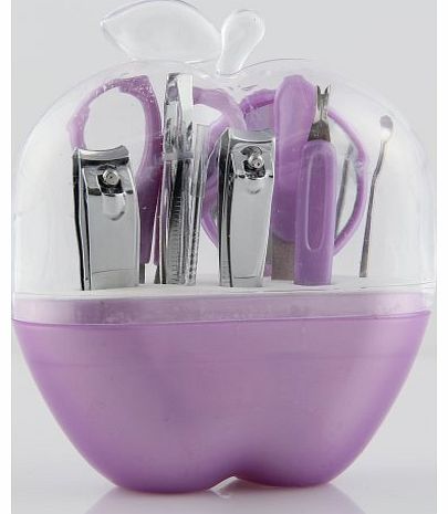 buyonline New Cute Nail Clippers Manicure Set Portable Apple Easy Makeup Tools (Purple)