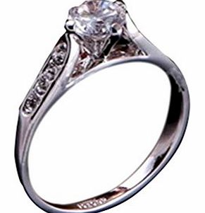 Crystal Rose Gold/White gold Gp Ring Engagement Wedding Band Ring