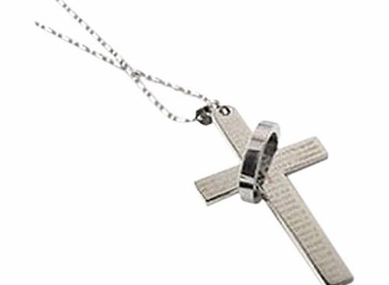buytra Hot Mens Stainless Steel Cross amp;Ring Chain Pendant Necklace Fashion Good Gift