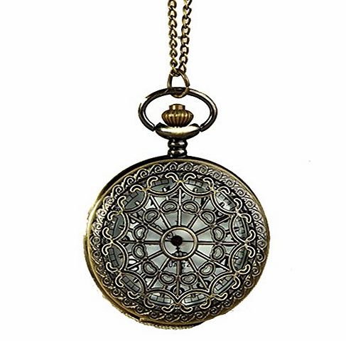 buytra Nice Steampunk Retro Antique Bronze Pocket Watch Quartz Clock Necklace Pendant