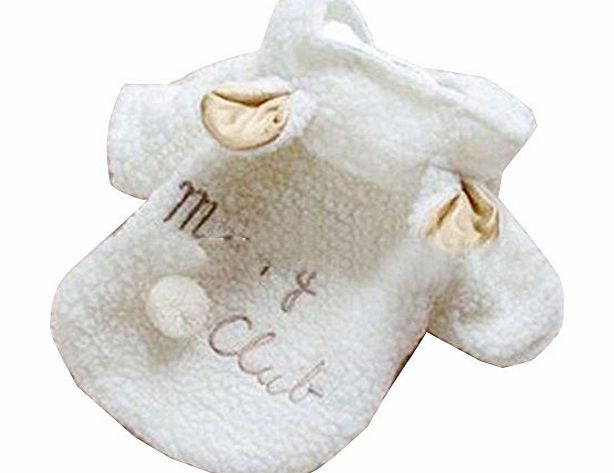 Popular Puppy Dog Clothes White Sheep Warm Hoodie Coat