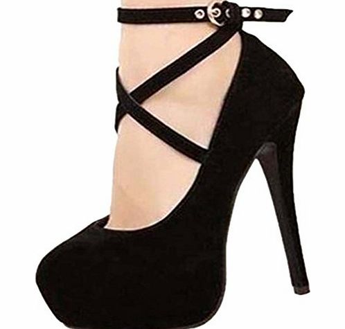 buytra Sexy Fashion Womens Platform Pumps Strappy Buckle Stiletto High Heels Shoes