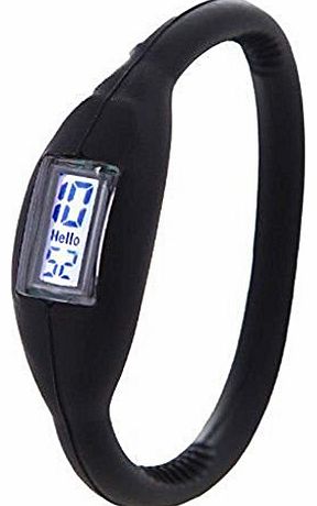 Sports Digital Silicone Rubber Jelly Anion Bracelet Wrist Watch Unisex