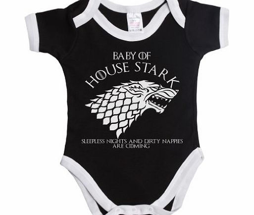 Buzz Shirts House Of Stark Sleepless Nights and Dirty Nappies Unisex Boy/Girl Baby Grow Vest