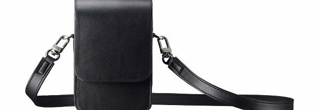 Premium PU Leather Camera Pouch with Shoulder Strap for Samsung Galaxy Camera (GC-100 Digital Camera) - Black