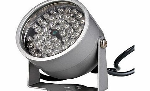 BW Infrared Illumination Light with 48 IR LEDs for Night Vision CCTV Camera - Silver