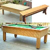 The Evergreen Outdoor Pool Table Set 2 6 x 3 Foot