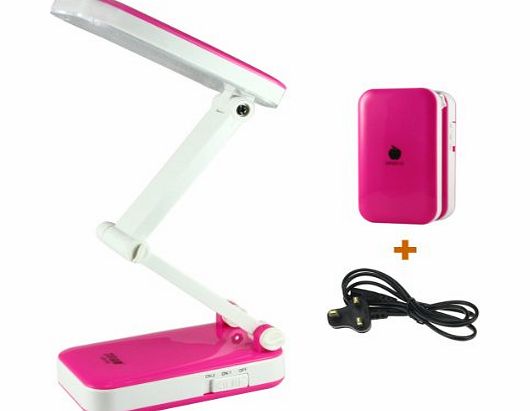 BXT-LED Portable Daylight Desk Lamp 2 Watts Bright 24 LEDS Touch ON OFF,Adjustable and Dim Function (LED-666, Rose)