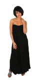By My1stWish A19 Ladies Black Maxi Long Dress Strapless Size 8 10 12