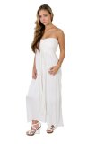 By My1stWish A19 Ladies White Maxi Long Dress Strapless Size 8 10 12