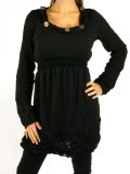 By My1stWish New Ladies Sexy Black Knitted Dress Womens Top 8 10 12