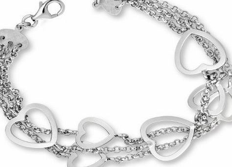 ByJoy  JAB72 Sterling Silver Zirconia Hearts Bracelet