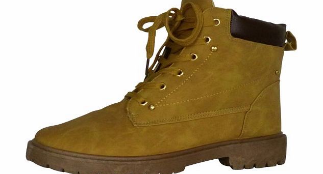 ByPublicDemand A15 Womens Girls Desert Lace Up Boots Camel Wheat Brown Honey Size 3 UK