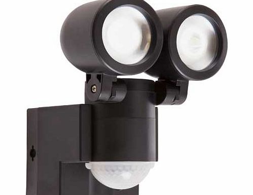 Black LED Twin Spotlight with PIR