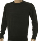 Black Round Neck Wool Sweater