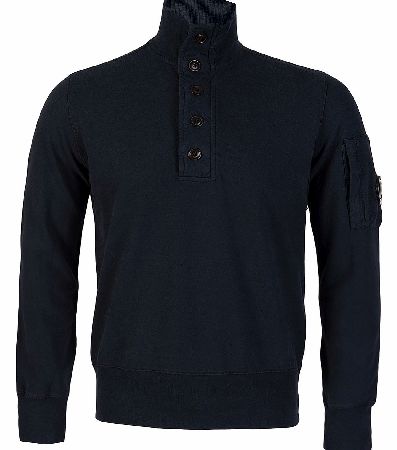 C.P Company Button Up Sweatshirt Navy