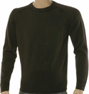 Dark Brown Round Neck Wool Sweater