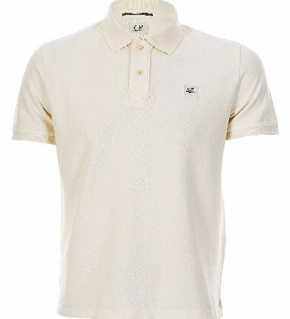 C.P Company Pique Chest Logo Polo White