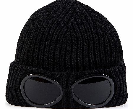 C.P Company Ribbed Goggle Beanie Black