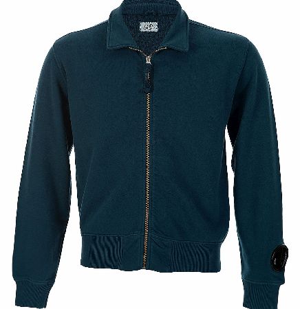 Sleeve Lens Zip Up Top Teal