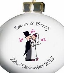 C.P.M. Personalised Wedding Couples Keepsake Christmas Bauble