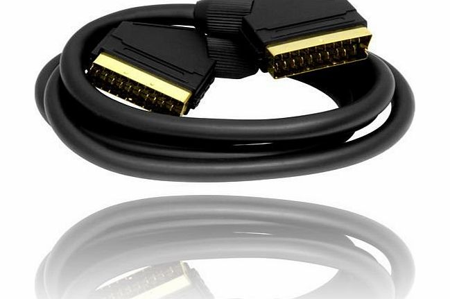 Cable Mountain 1m 24K Gold Plated 21 Pin RGB SCART Lead Cable