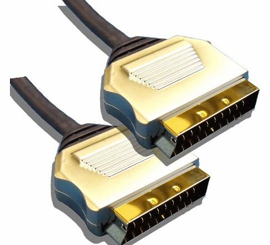 5 Metre Metal Plug, Gold Plated, OFC Scart Cable 5M Lead
